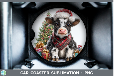 Cow Car Coaster Christmas Santa Hat Sublimation Drink Mat De