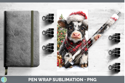 Cow Pen Wrap Christmas Santa Hat Sublimation Pen Designs