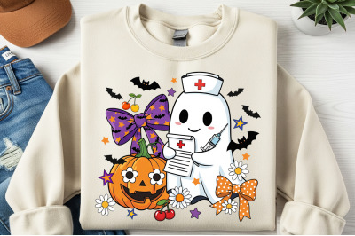 Vintage Halloween Ghost Coquette Png&2C;
