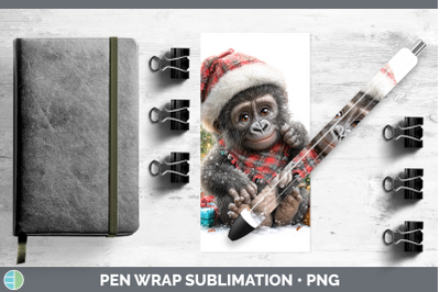 Gorilla Pen Wrap Christmas Santa Hat Sublimation Pen Designs