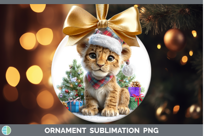 Lion Ornament Christmas Santa Hat Sublimation Bauble Designs