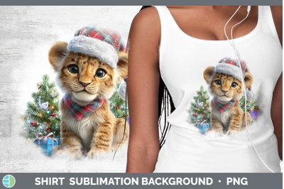 Lion Shirt Christmas Santa Hat Sublimation Background Design