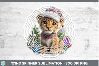 Lion Wind Spinner Christmas Santa Hat Sublimation Spinner De