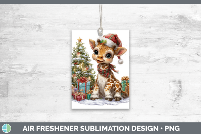 Giraffe Air Freshener Christmas Santa Hat Sublimation Car Sc