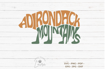 Adirondack Mountains in a bear shape SVG Cut file