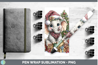 Elephant Pen Wrap Christmas Santa Hat Sublimation Pen Design
