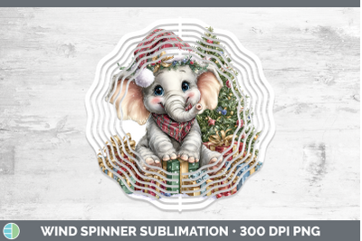Elephant Wind Spinner Christmas Santa Hat Sublimation Spinne