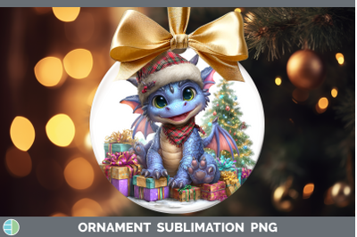 Dragon Ornament Christmas Santa Hat Sublimation Bauble Desig