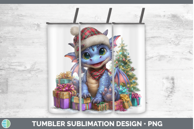 Dragon Tumbler Christmas Santa Hat Sublimation 20 oz Skinny