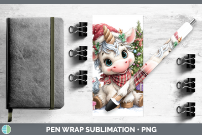 Unicorn Pen Wrap Christmas Santa Hat Sublimation Pen Designs