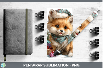 Fox Pen Wrap Christmas Santa Hat Sublimation Pen Designs