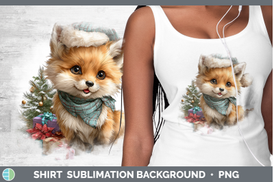 Fox Shirt Christmas Santa Hat Sublimation Background Designs