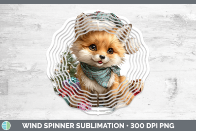 Fox Wind Spinner Christmas Santa Hat Sublimation Spinner Des