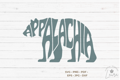 Appalachia in a bear shape SVG Cut file