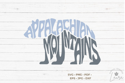 Appalachian Mountains in a bear shape SVG Cut file