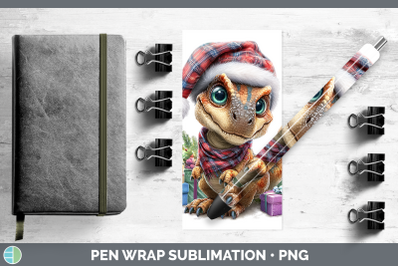 Dinosaur Pen Wrap Christmas Santa Hat Sublimation Pen Design