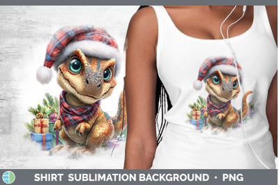 Dinosaur Shirt Christmas Santa Hat Sublimation Background De