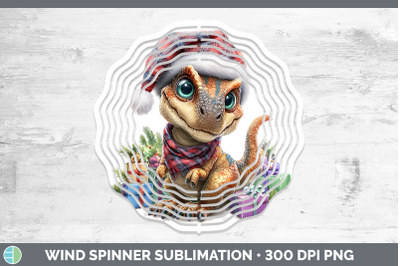 Dinosaur Wind Spinner Christmas Santa Hat Sublimation Spinne