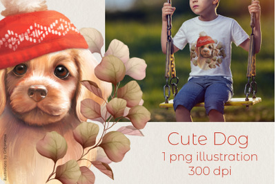 Cute Puppy in Knit Hat - Autumn Cozy PNG