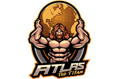 Atlas the titan esport mascot logo design