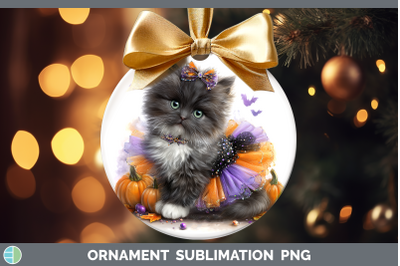 Angora Cat Ornament Cats Halloween Sublimation Bauble Design