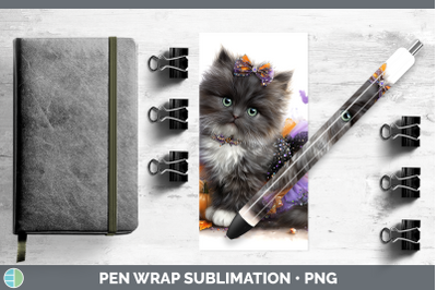 Angora Cat Pen Wrap Cats Halloween Sublimation Pen Designs