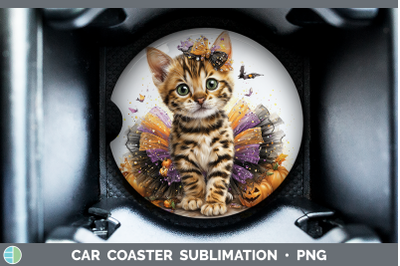 Bengal Cat Car Coaster Cats Halloween Sublimation Drink Mat