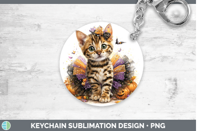 Bengal Cat Keychain Cats Halloween Sublimation Keyring Desig