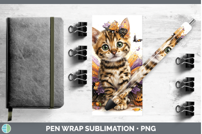 Bengal Cat Pen Wrap Cats Halloween Sublimation Pen Designs