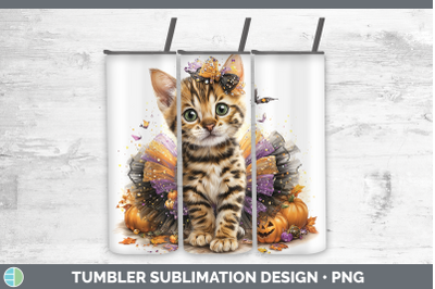 Bengal Cat Tumbler Cats Halloween Sublimation 20 oz Skinny T
