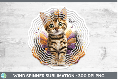 Bengal Cat Wind Spinner Cats Halloween Sublimation Spinner D