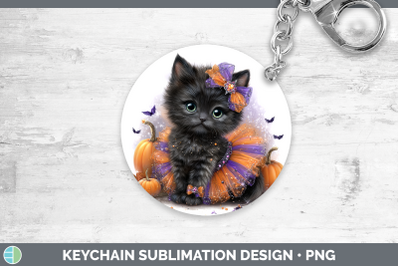 Black Cat Keychain Cats Halloween Sublimation Keyring Design