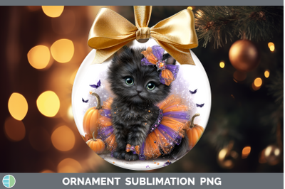 Black Cat Ornament Cats Halloween Sublimation Bauble Designs