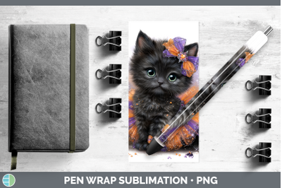 Black Cat Pen Wrap Cats Halloween Sublimation Pen Designs