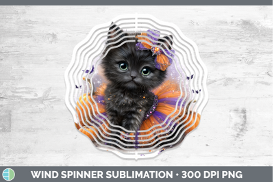 Black Cat Wind Spinner Cats Halloween Sublimation Spinner De