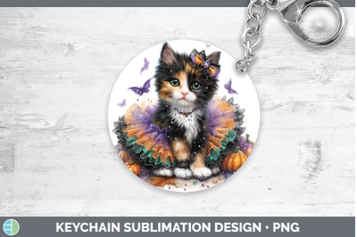 Calico Cat Keychain Cats Halloween Sublimation Keyring Desig