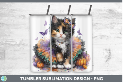 Calico Cat Tumbler Cats Halloween Sublimation 20 oz Skinny T