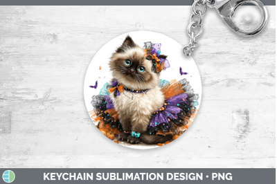 Himalayan Cat Keychain Cats Halloween Sublimation Keyring De