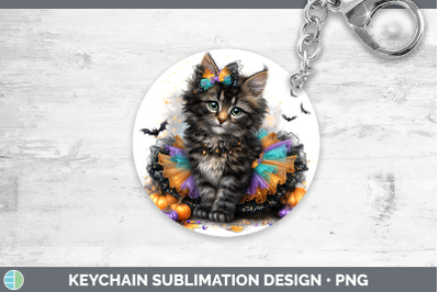 Maine Coon Cat Keychain Cats Halloween Sublimation Keyring D