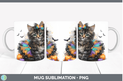 Maine Coon Cat Mug Wrap Cats Halloween Sublimation Coffee Cu