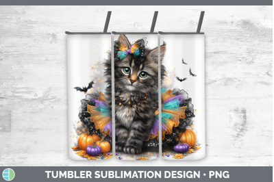 Maine Coon Cat Tumbler Cats Halloween Sublimation 20 oz Skin