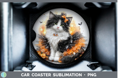 Norwegian Forest Cat Car Coaster Cats Halloween Sublimation