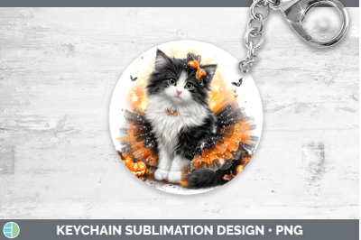 Norwegian Forest Cat Keychain Cats Halloween Sublimation Key