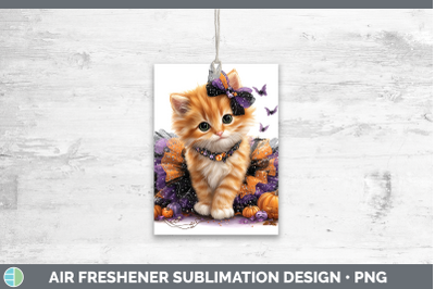 Orange Cat Air Freshener Cats Halloween Sublimation Car Scen