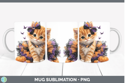 Orange Cat Mug Wrap Cats Halloween Sublimation Coffee Cup De