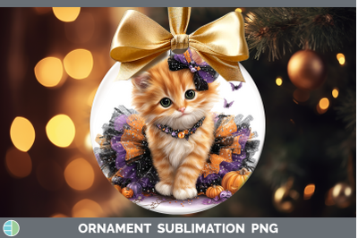 Orange Cat Ornament Cats Halloween Sublimation Bauble Design