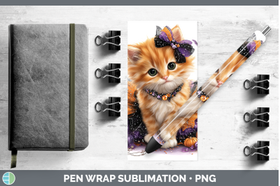 Orange Cat Pen Wrap Cats Halloween Sublimation Pen Designs
