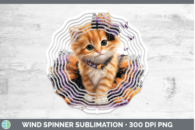 Orange Cat Wind Spinner Cats Halloween Sublimation Spinner D