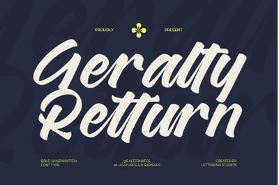 Geralty Retturn - Bold Handwritten Font Type