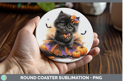 Persian Cat Round Coaster Cats Halloween Sublimation Coaster